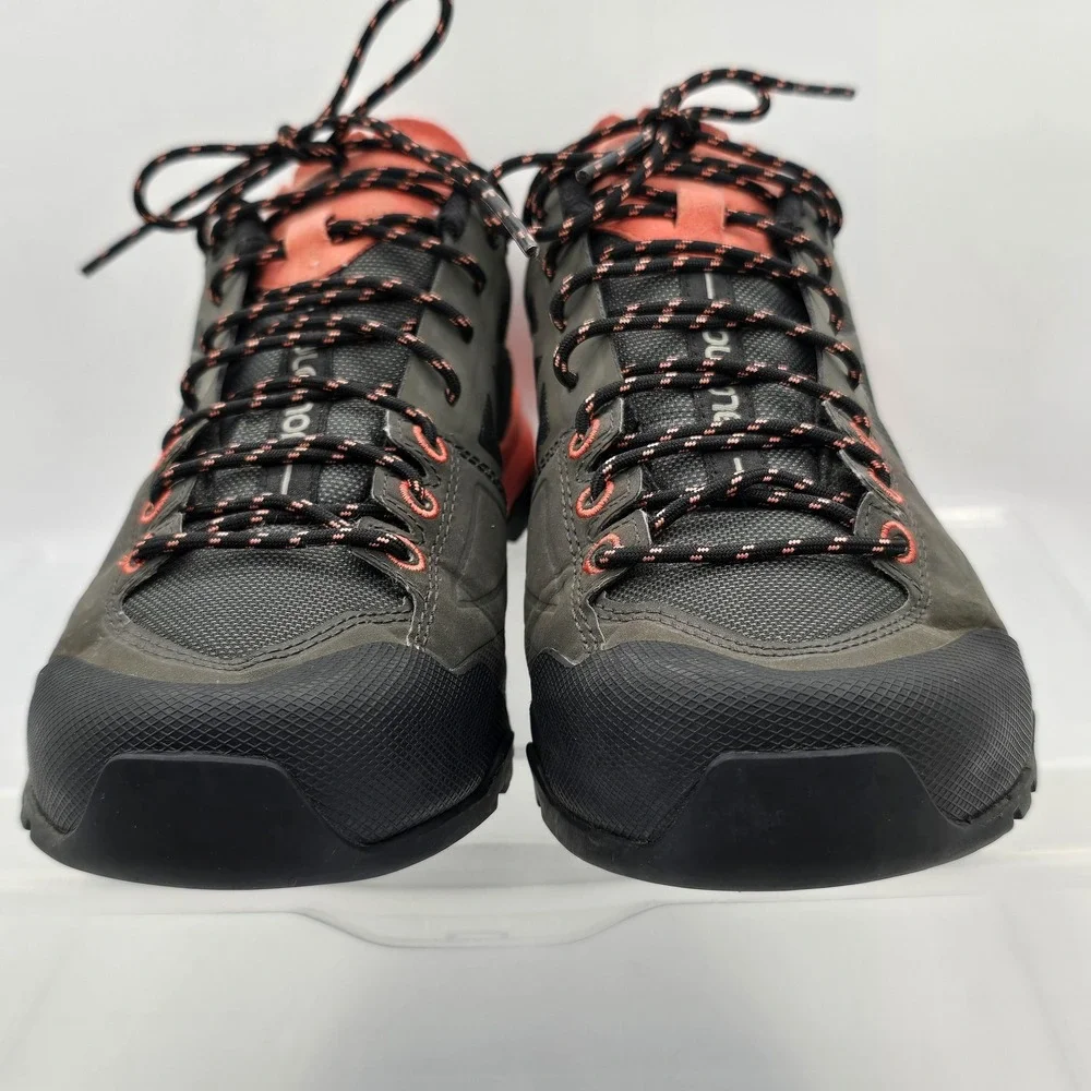Salomon Shoes Womens Size 7 Gray Orange Low Top Hiking Trail Sneakers 398601